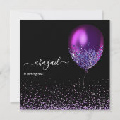 Donkere iriserende ballonnen: uitnodiging van de B (Voorkant)