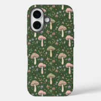Donkere Jager Groene Paddenstoelen Naadloos  Fores