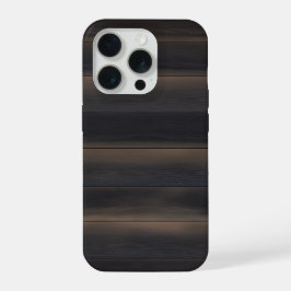 Donkere Japandi Geschroeid Hout Houtskool Minimali iPhone 15 Pro Case