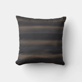 Donkere Japandi Geschroeid Hout Houtskool Minimali Kussen