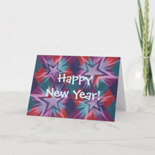 Donkere Jester 'Happy New Year', de groentekaart! Feestdagen Kaart