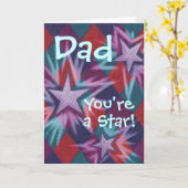 Donkere Jester: "Papa, je bent een ster!" Kaart (Gele Bloem)