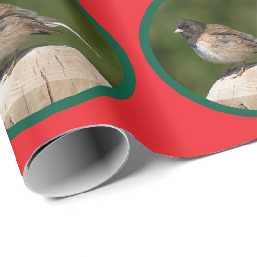 Donkere Junco Kerst Cadeaupapier (Rol Hoek)