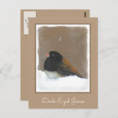 Donkere Junco-schilderijen - originele vogelkunst Briefkaart (Voorkant / Achterkant)
