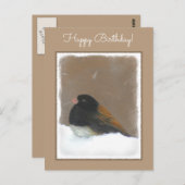 Donkere Junco-schilderijen - originele vogelkunst Briefkaart (Voorkant / Achterkant)