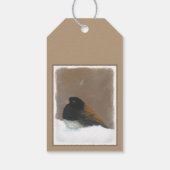 Donkere Junco-schilderijen - originele vogelkunst Cadeaulabel (Achterkant)