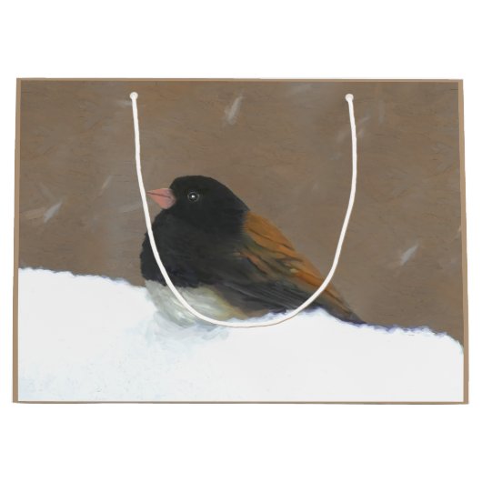 Donkere Junco-schilderijen - originele vogelkunst Groot Cadeauzakje (Voorkant)