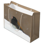 Donkere Junco-schilderijen - originele vogelkunst Groot Cadeauzakje (Voorkant Gekanteld)