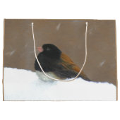 Donkere Junco-schilderijen - originele vogelkunst Groot Cadeauzakje (Achterkant)
