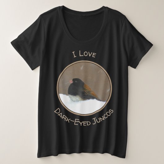 Donkere Junco-schilderijen - originele vogelkunst Grote Maat T-shirt (Design voorkant)