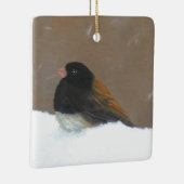 Donkere Junco-schilderijen - originele vogelkunst Keramisch Ornament (Rechts)