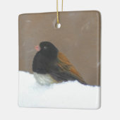 Donkere Junco-schilderijen - originele vogelkunst Keramisch Ornament (Links)