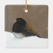 Donkere Junco-schilderijen - originele vogelkunst Keramisch Ornament (Achterkant)