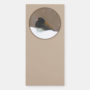 Donkere Junco-schilderijen - originele vogelkunst Magnetisch Notitieblok