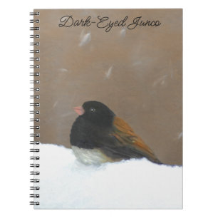 Donkere Junco-schilderijen - originele vogelkunst Notitieboek