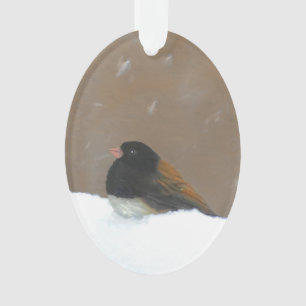 Donkere Junco-schilderijen - originele vogelkunst Ornament