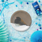 Donkere Junco-schilderijen - originele vogelkunst Papieren Bordje (Feest)