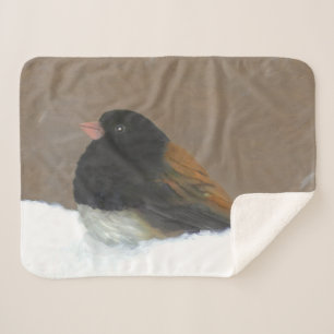 Donkere Junco-schilderijen - originele vogelkunst Sherpa Deken