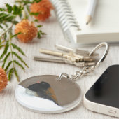 Donkere Junco-schilderijen - originele vogelkunst Sleutelhanger (Voorkant Rechts)