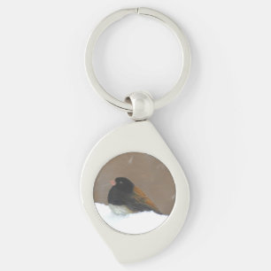 Donkere Junco-schilderijen - originele vogelkunst Sleutelhanger