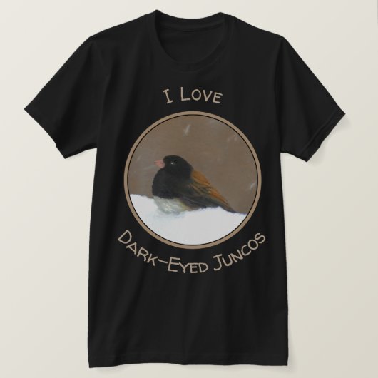 Donkere Junco-schilderijen - originele vogelkunst T-shirt (Design voorkant)
