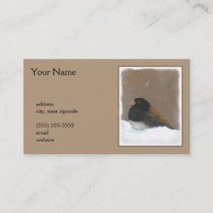 Donkere Junco-schilderijen - originele vogelkunst Visitekaartje