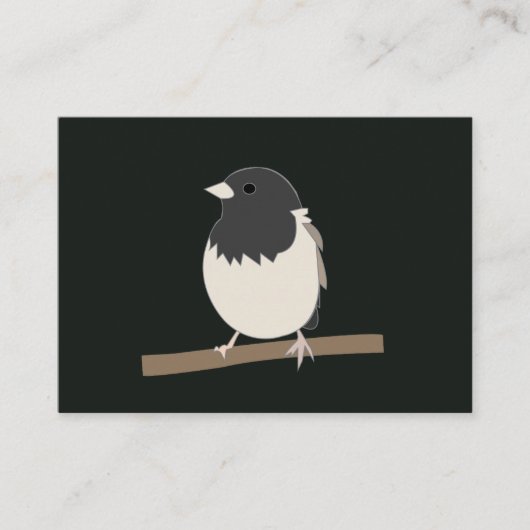 Donkere Junco-vogelkunst Visitekaartje (Voorkant)