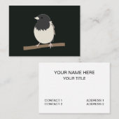 Donkere Junco-vogelkunst Visitekaartje (Voorkant / Achterkant)