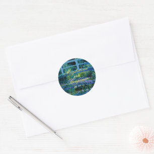 Donkere Juweeltonen Monet Waterleliesvijver Fijne Ronde Sticker