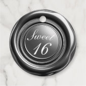 Donkere Kaars Wax Seal Drip Sweet 16 Bruiloft Bedankjes Labels (Achterkant)