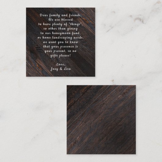 Donkere Kaarten voor aangepaste houtwaren in bulk (Voorkant / Achterkant)