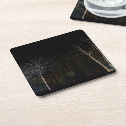 Donkere kant 4 coastercna kartonnen onderzetters (Schuin)