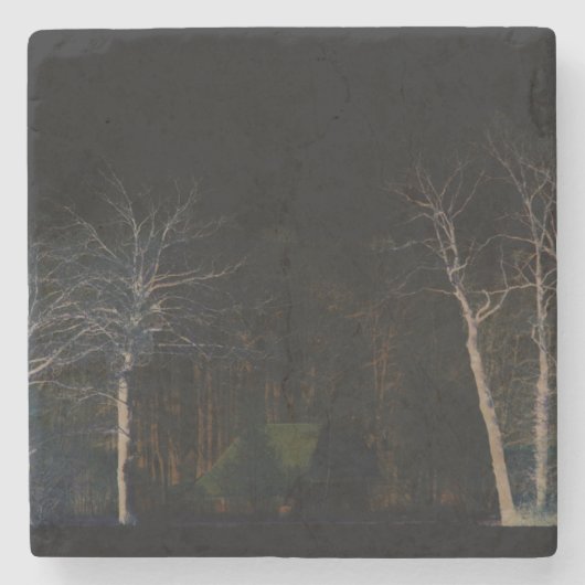 Donkere kant 4 coastercna stenen onderzetter (Voorkant)