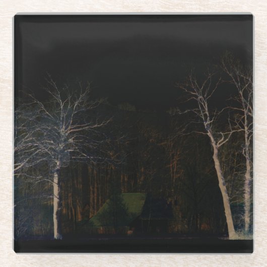 Donkere kant 4 coastercnm glazen onderzetter (Voorkant)