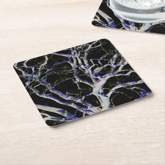 Donkere kant 5 coastercnm kartonnen onderzetters (Schuin)