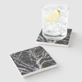 Donkere kant 5 coastercnm stenen onderzetter (Zijkant)