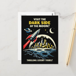 Donkere Kant Postkaart Maan Vintage Art Deco Stijl