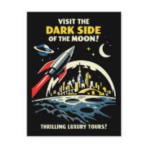 Donkere Kant Postkaart Maan Vintage Art Deco Stijl