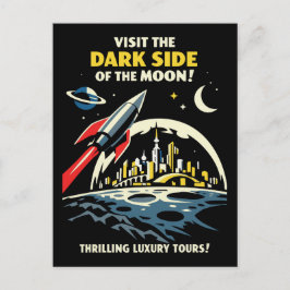 Donkere Kant Postkaart Maan Vintage Art Deco Stijl