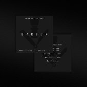 Donkere kappersstijl vierkante visitekaartje