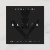 Donkere kappersstijl vierkante visitekaartje (Voorkant)