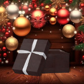 Donkere kastanjebruin kunstleder cadeaupapier