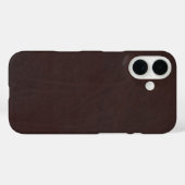 Donkere kastanjebruin kunstleder Case-Mate iPhone case (Achterkant (horizontaal))