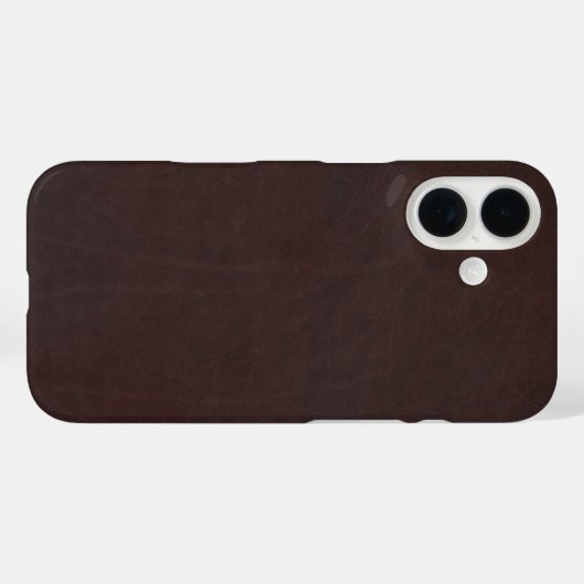 Donkere kastanjebruin kunstleder Case-Mate iPhone case (Achterkant (horizontaal))