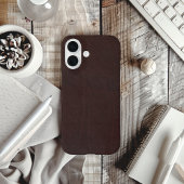Donkere kastanjebruin kunstleder Case-Mate iPhone case