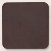 Donkere kastanjebruin kunstleder drankjes onderzetter (Voorkant)