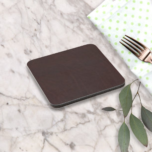 Donkere kastanjebruin kunstleder drankjes onderzetter