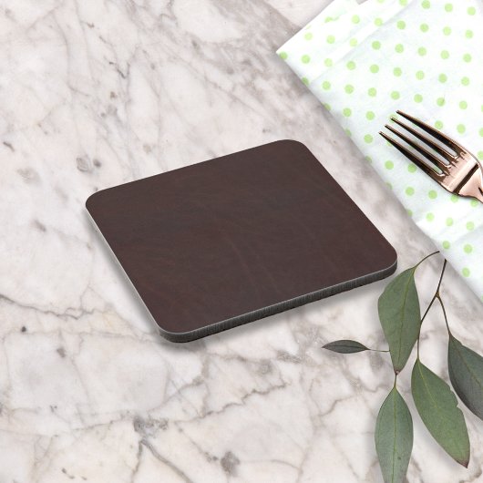 Donkere kastanjebruin kunstleder drankjes onderzetter