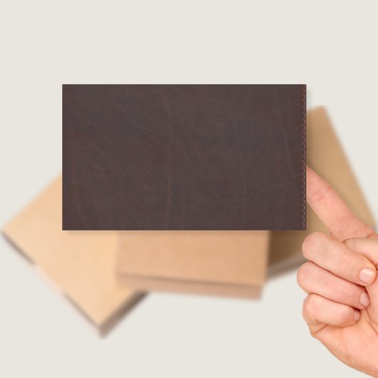 Donkere kastanjebruin kunstleder rechthoekige sticker