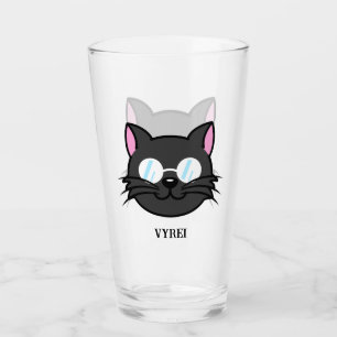 Donkere Kat Zwart Kat Grijs Kat Dragen Bril Glas